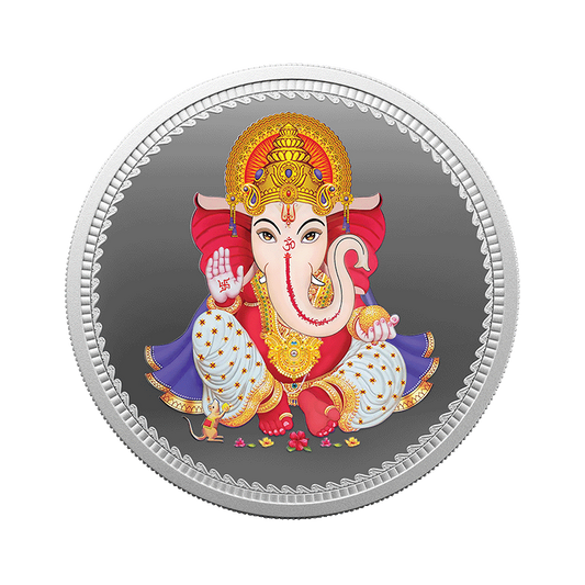 Pure Silver Ganesh 50 Gram Coin by MMTC - PAMP